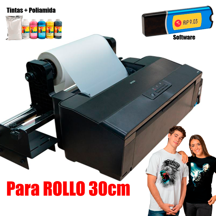 Impresora Dtf Para Rollo 30 Cm Impresion Continua En Rollo Film
